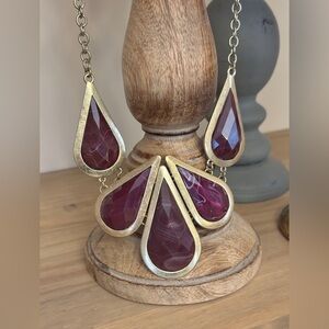 Purple and Gold Bib Necklace